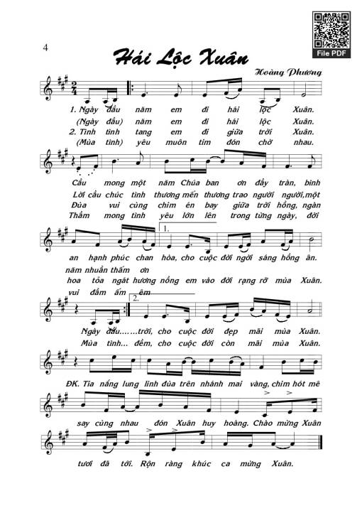 Sheet PDF of Hái Lộc Xuân