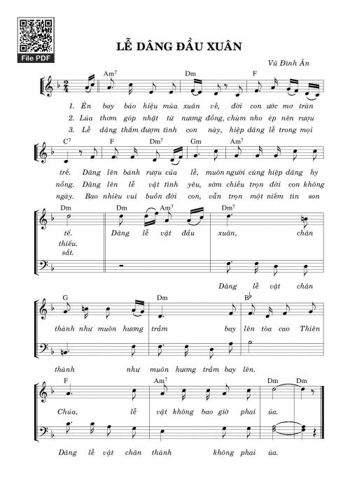 Sheet PDF of Lễ Dâng Đầu Xuân