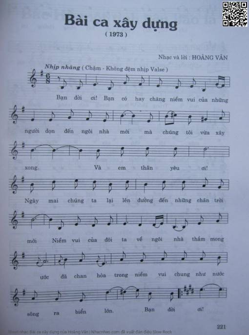 Sheet PDF of Bài ca xây dựng