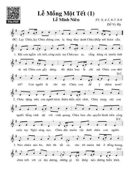 Thánh Vịnh 8, Lễ Mồng Một Tết