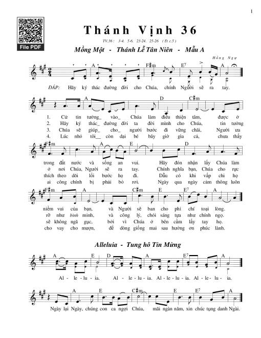 Thánh Vịnh 36, Thánh Lễ Tân Niên