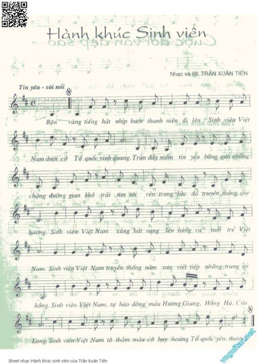 Sheet PDF of Hành khúc sinh viên