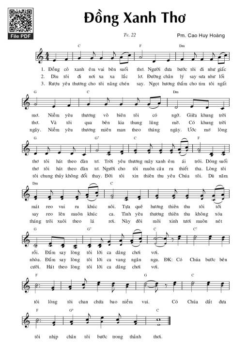 Thánh Vịnh 22, Đồng Xanh Thơ