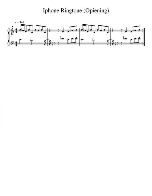Sheet PDF of Iphone Ringtone (Opiening)