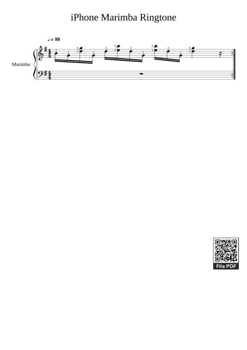 Sheet PDF of iPhone Marimba Ringtone