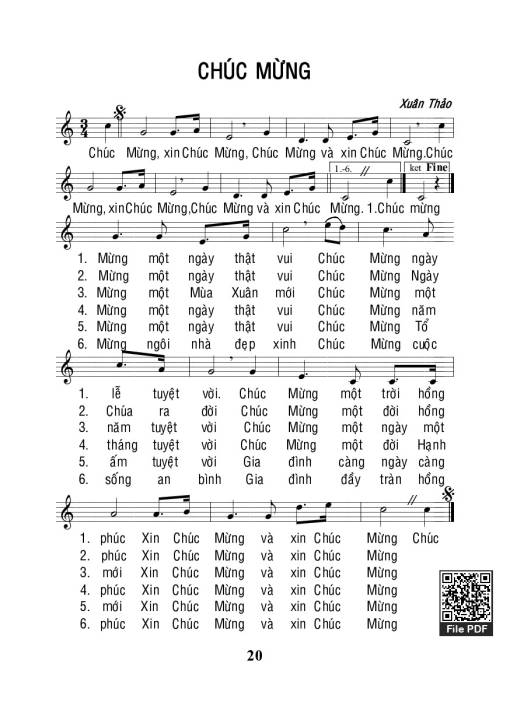 Sheet PDF of Chúc mừng xin chúc mừng