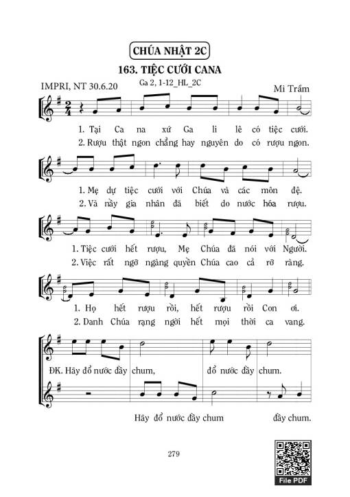 Sheet PDF of Tiệc Cưới Cana