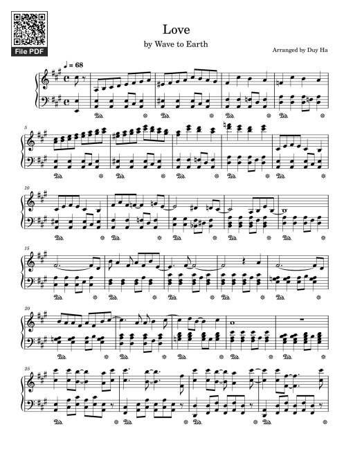 Love – Wave to Earth Sheet Piano