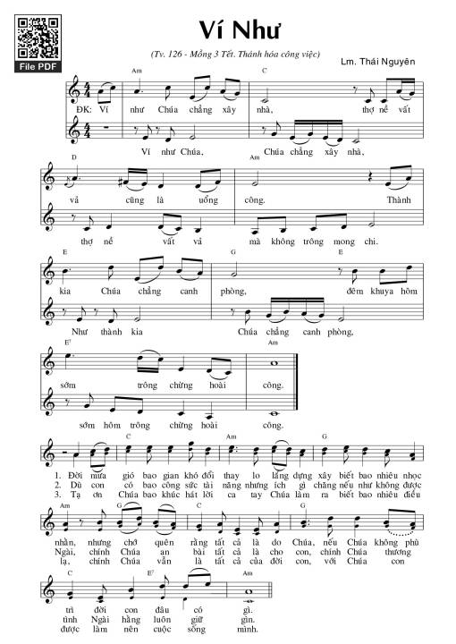 Sheet PDF of Ví Như - Thái Nguyên