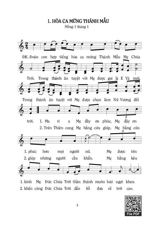 Sheet PDF of Hòa Ca Mừng Thánh Mẫu