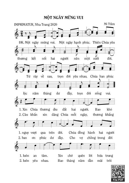 Sheet PDF of Một Ngày Mừng Vui