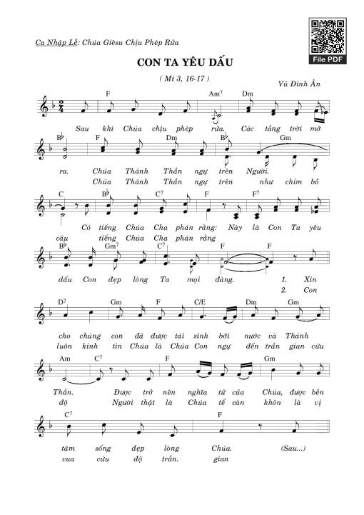 Sheet PDF of Con Ta Yêu Dấu
