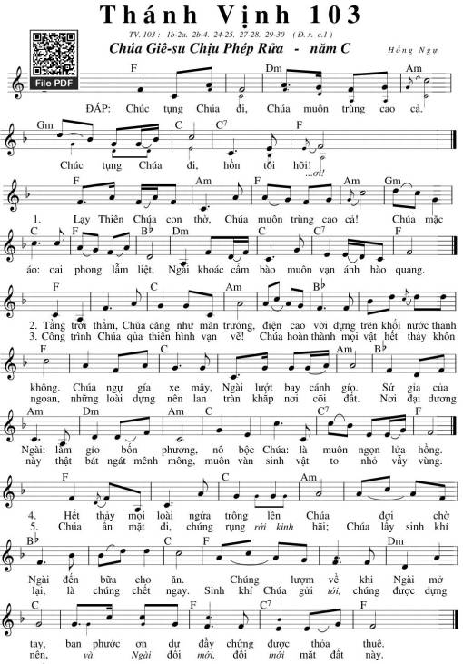 Thánh Vịnh 103, Chúa Giêsu Chịu Phép Rửa