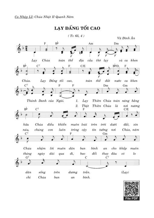 Thánh Vịnh 65, Lạy Đấng Tối Cao