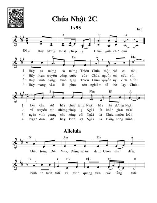 Thánh Vịnh 95, Chúa Nhật 2C Thường Niên