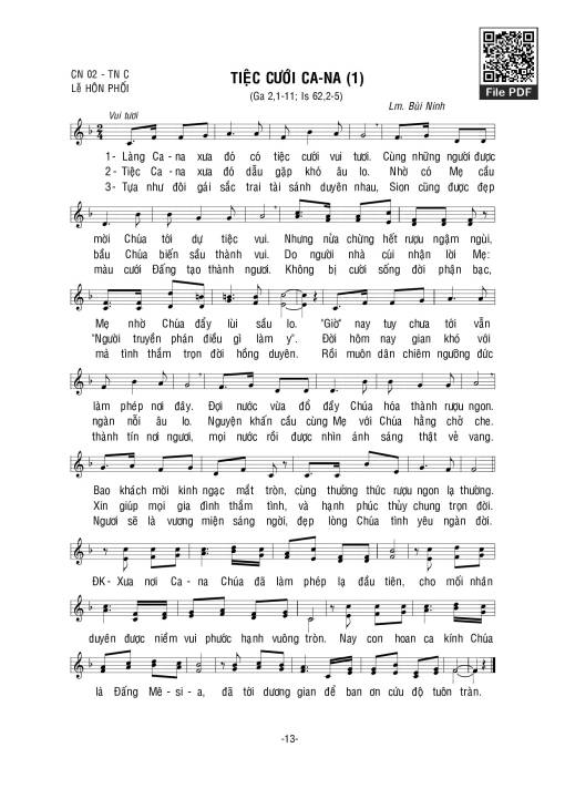 Sheet PDF of Tiệc Cưới Cana