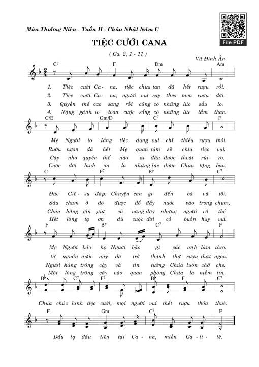 Sheet PDF of Tiệc Cưới Cana