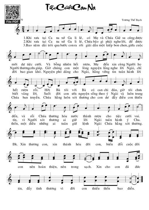 Sheet PDF of Tiệc Cưới Cana