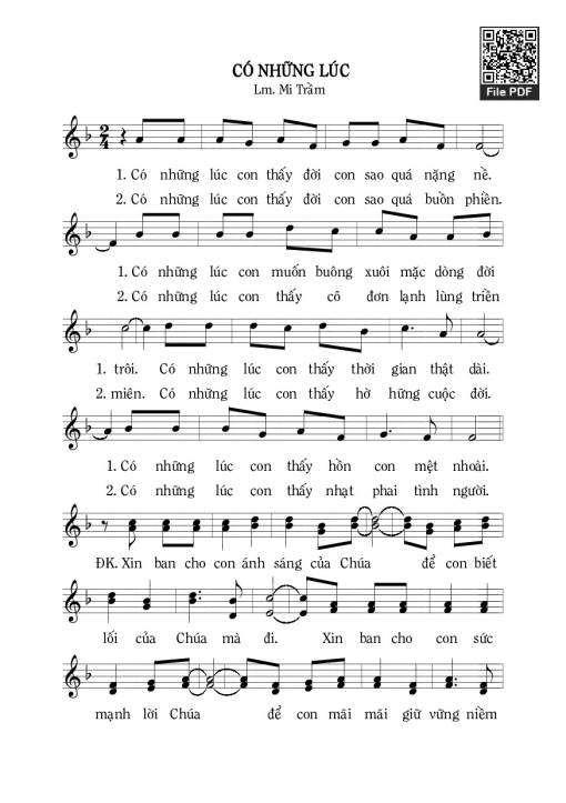 Sheet PDF of Có Những Lúc