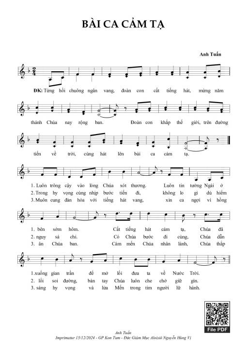 Bài Ca Cảm Tạ - Anh Tuấn