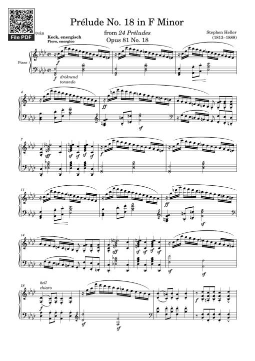 Prélude No. 18 in F Minor Sheet Piano