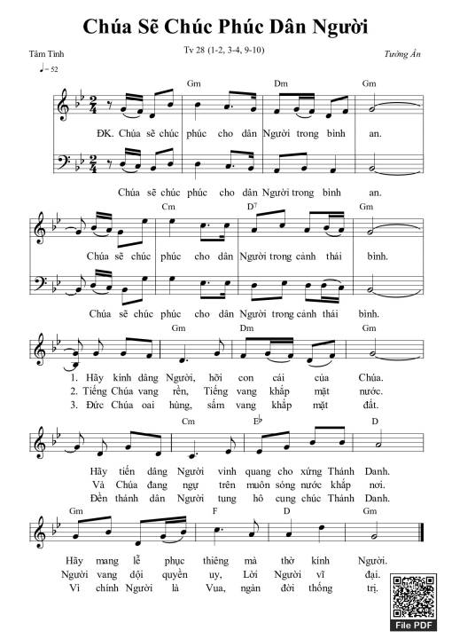 Thánh Vịnh 28, Chúa Sẽ Chúc Phúc Dân Người