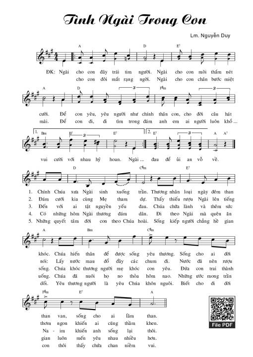Sheet PDF of Tình Ngài Trong Con