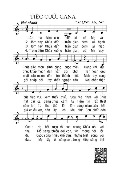 Sheet PDF of Tiệc Cưới Cana