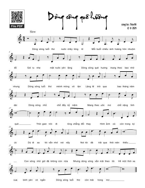 Sheet PDF of Dòng sông quê hương