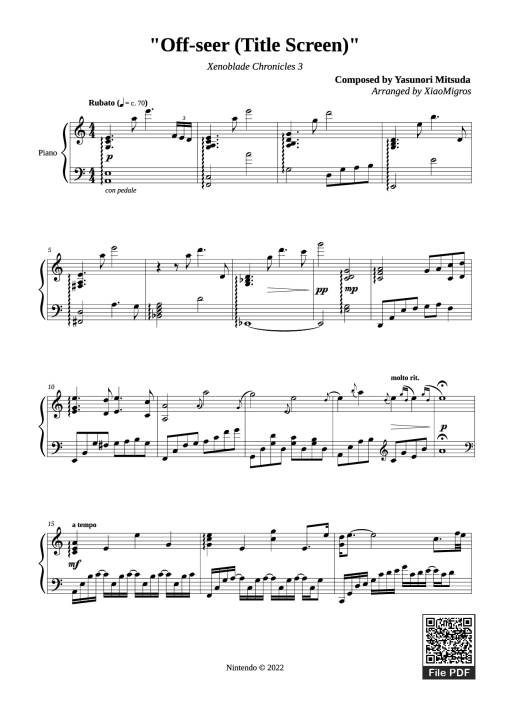 Off-seer (Title Screen) Piano