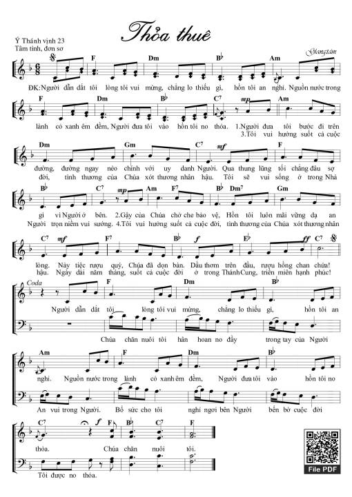 Sheet PDF of Thánh Vịnh 22, Thỏa Thuê