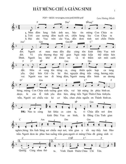Sheet PDF of Hát mừng Chúa giáng sinh