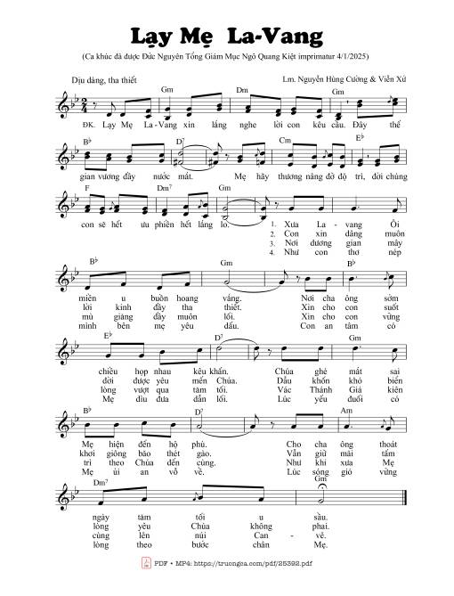 Sheet PDF of Lạy Mẹ La Vang