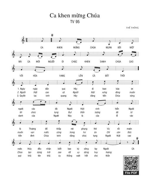 Thánh Vịnh 95, Ca Khen Mừng Chúa