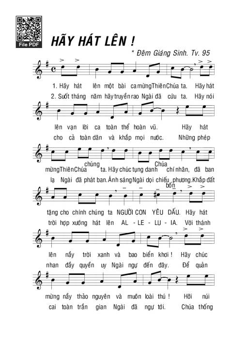 Thánh Vịnh 95, Hãy Hát Lên