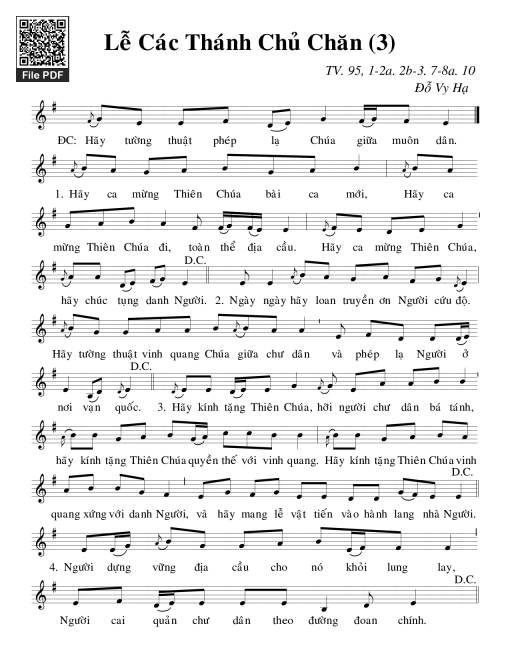 Thánh Vịnh 95, Lễ Các Thánh Chủ Chăn. 3
