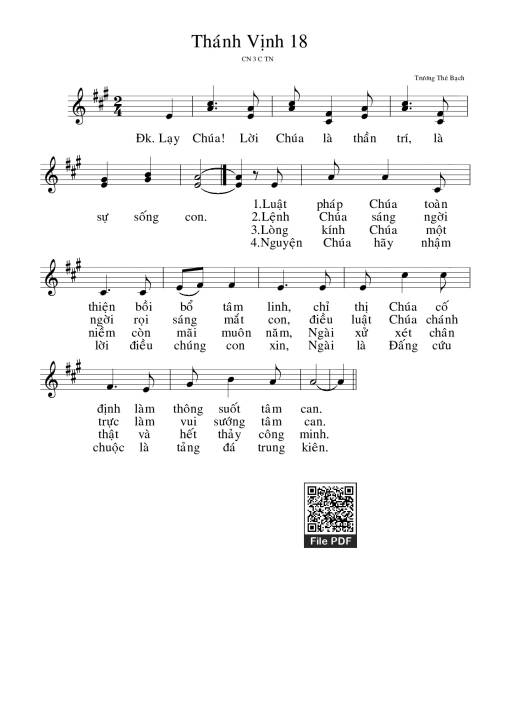 Sheet PDF of Thánh Vịnh 18, Chúa Nhật 3C Thường Niên