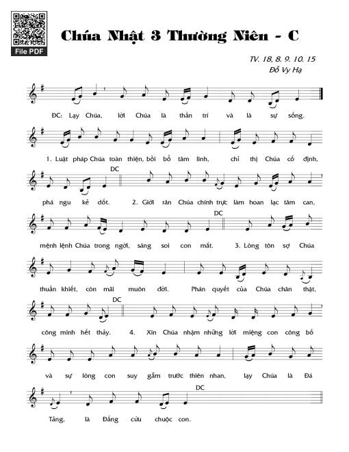 Thánh Vịnh 18, Chúa Nhật 3C Thường Niên