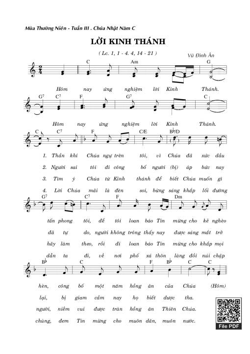Sheet PDF of Lời Kinh Thánh