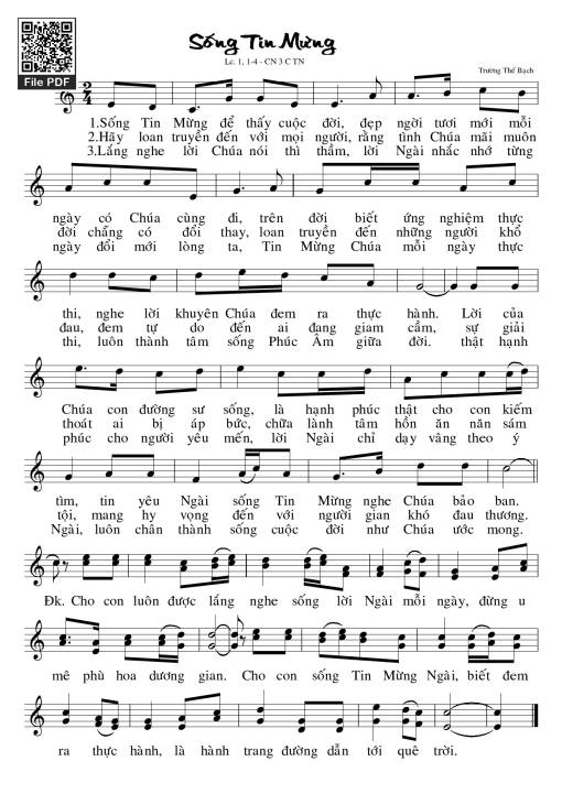 Sheet PDF of Sống Tin Mừng
