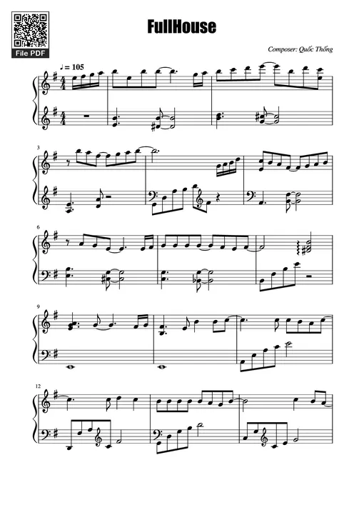 FullHouse Piano - Composer: Quốc Thống