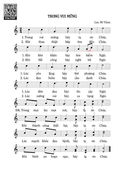 Trong Vui Mừng - Mi Trầm