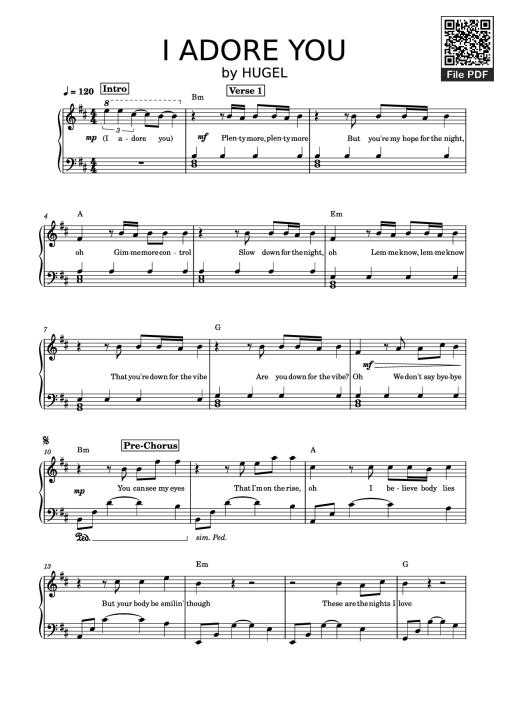 I ADORE YOU Piano - HUGEL