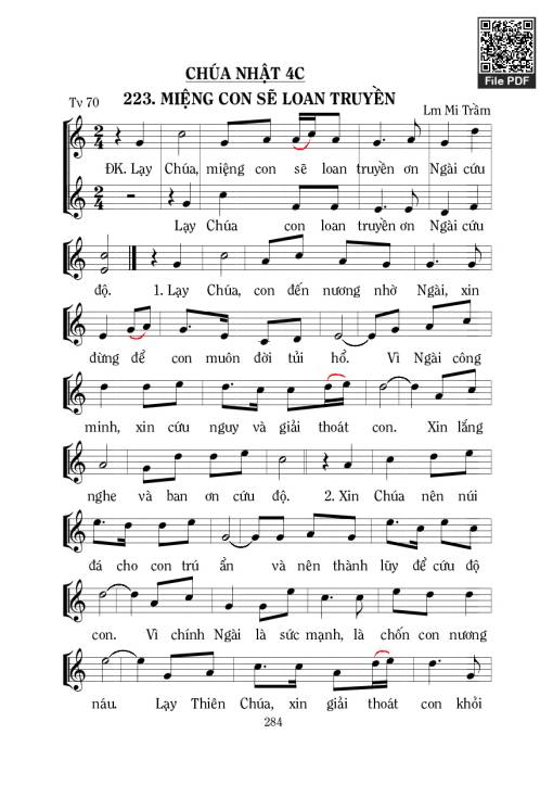 Thánh Vịnh 70, Miệng Con Sẽ Loan Truyền