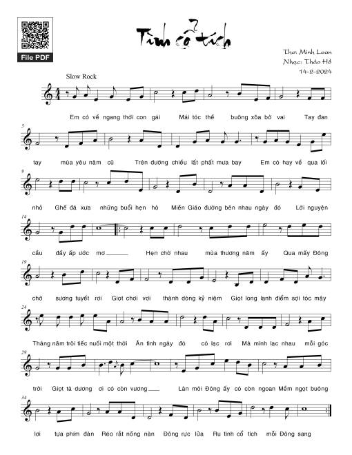 Sheet PDF of Tình cổ tích