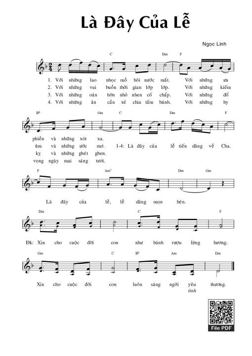 Sheet PDF of Là Đây Của Lễ
