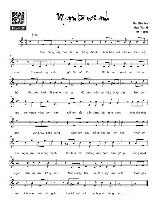 Sheet PDF of Mượn bờ vai anh