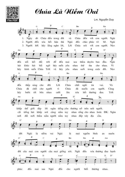 Sheet PDF of Chúa Là Niềm Vui