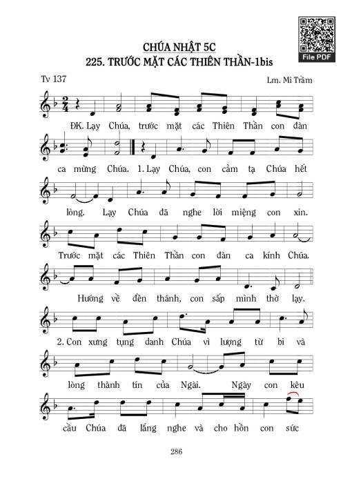 Sheet PDF of Thánh Vịnh 137, Trước Mặt Các Thiên Thần