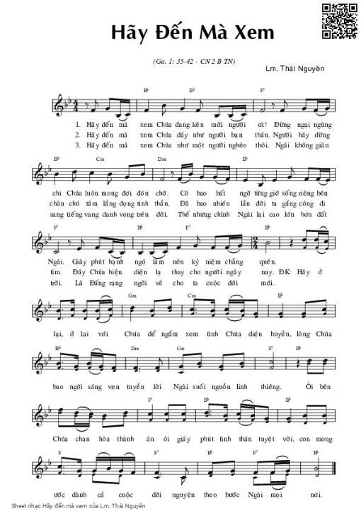 Sheet PDF of Hãy đến mà xem